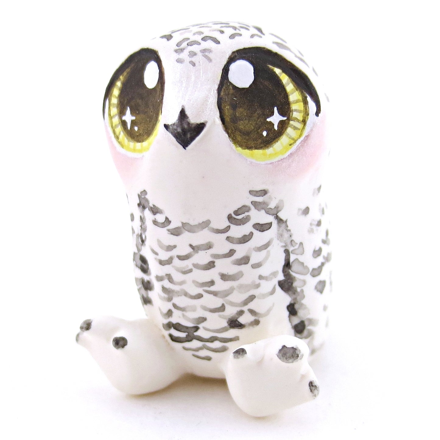 Little Snowy Owl Figurine - Polymer Clay Christmas Animals