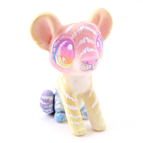 Rainbow Ombre Tiger Cub Figurine - Version 2 - Polymer Clay Rainbow Animals