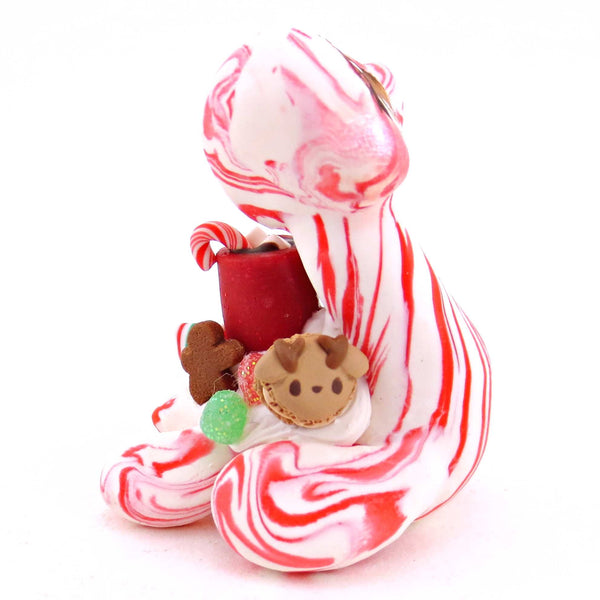 Candy Cane Christmas Dessert Nessie - Polymer Clay Animals Christmas Collection