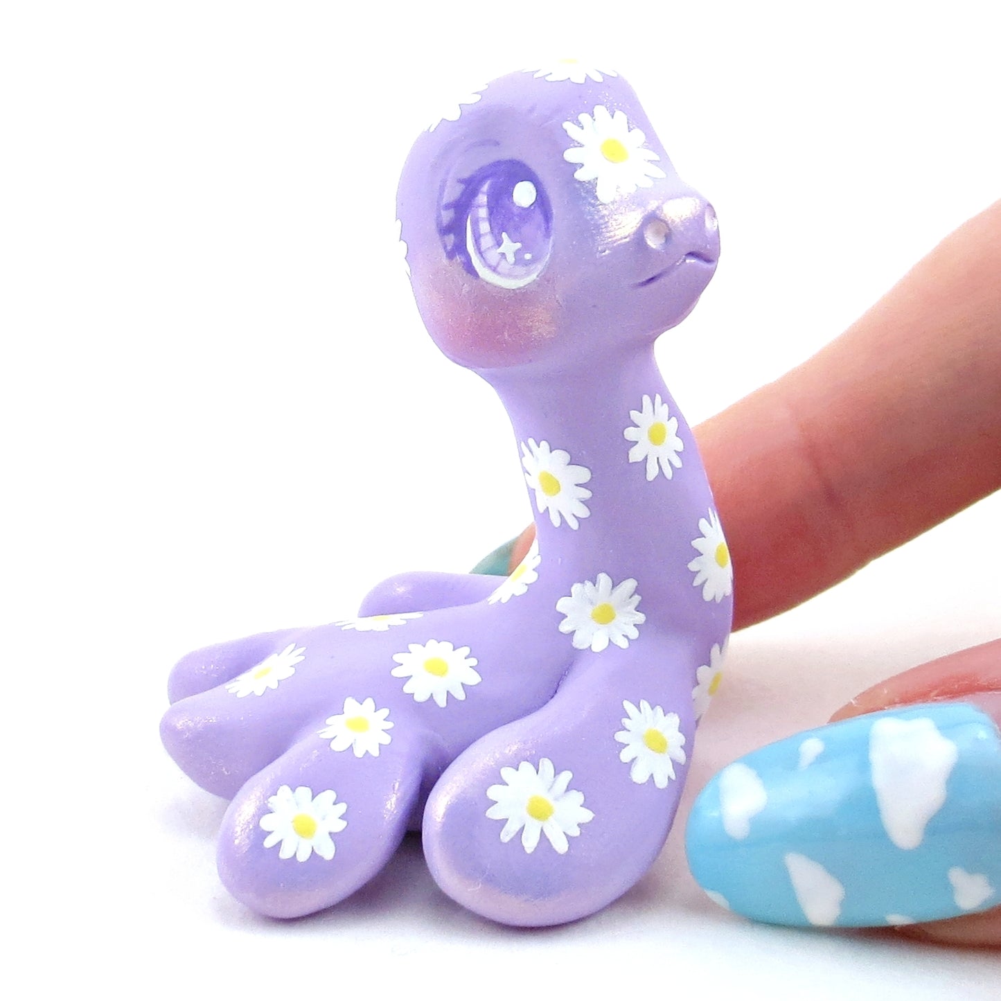 Daisy Purple Nessie Figurine - Polymer Clay Doodle Ocean Collection