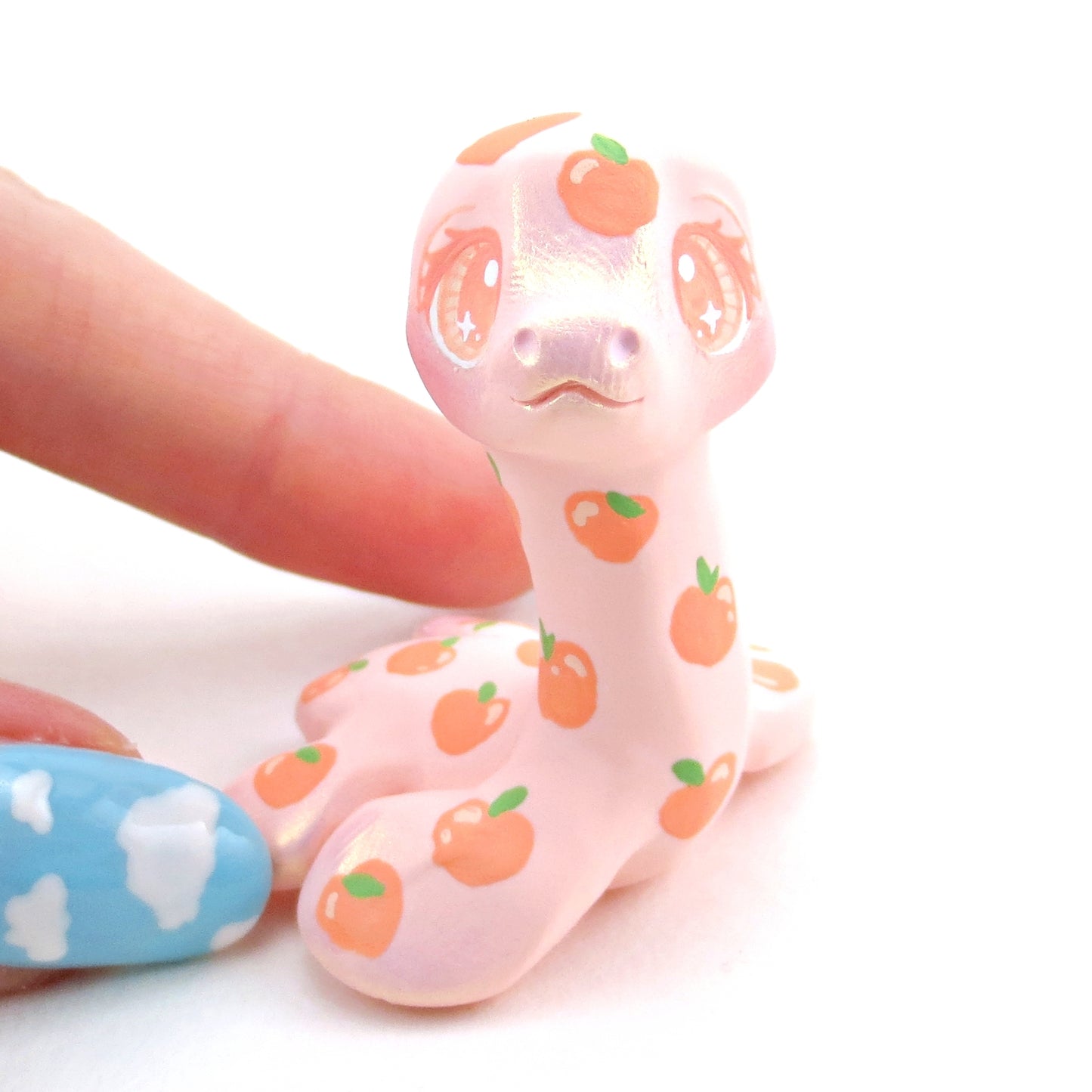 Peach Nessie Figurine - Polymer Clay Doodle Ocean Collection
