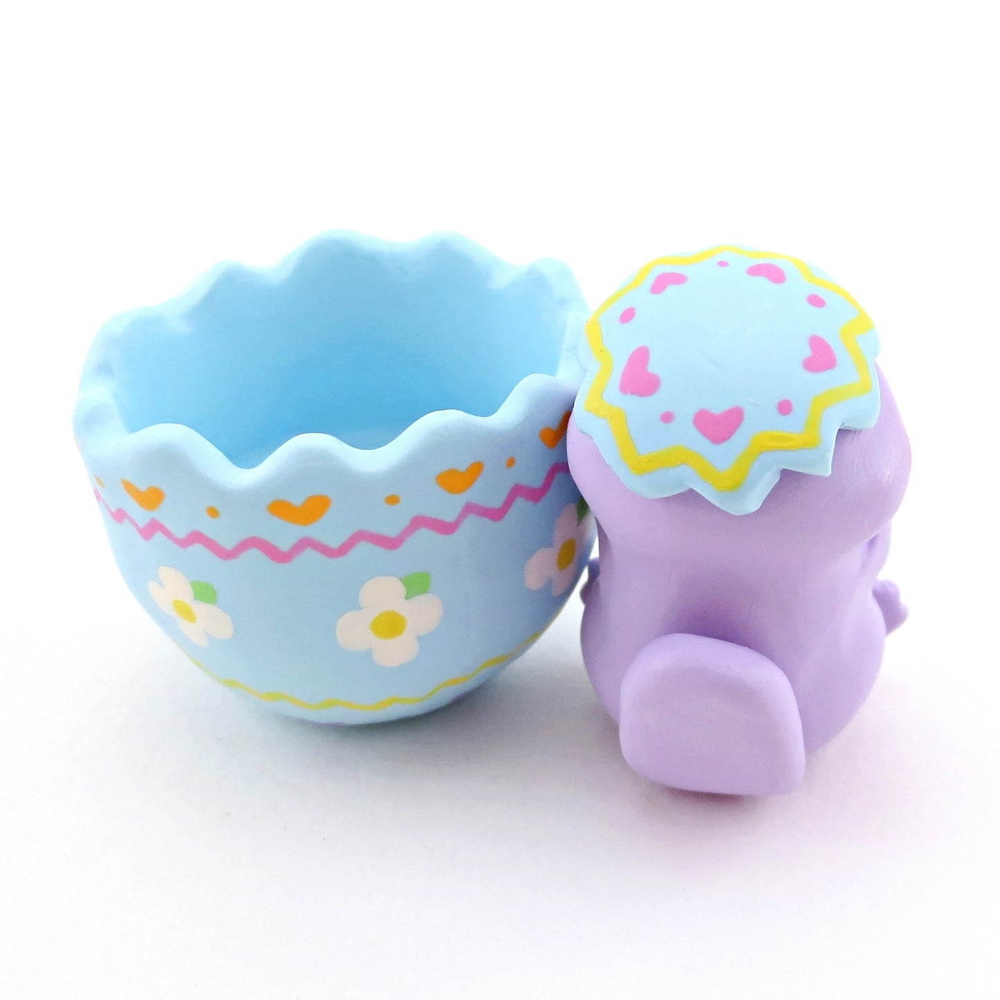 Purple Platypus in a Blue Easter Egg Figurine - Polymer Clay Easter Animal Collection