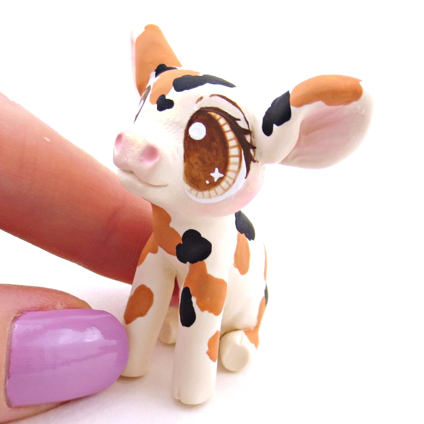 Tricolor Piglet Figurine - Polymer Clay Spring and Easter Animals