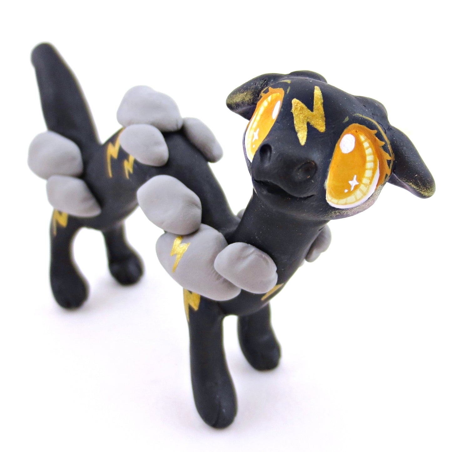 Storm Cloud Noodle Dragon Figurine - Polymer Clay Magical Creatures