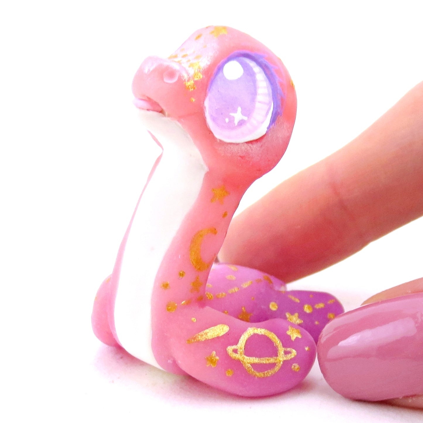 Pink/Purple Ombre Constellation Nessie Figurine - Polymer Clay Magical Creatures