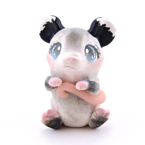 Little Blue/Grey-Eyed Opossum Figurine - Polymer Clay Continents Collection