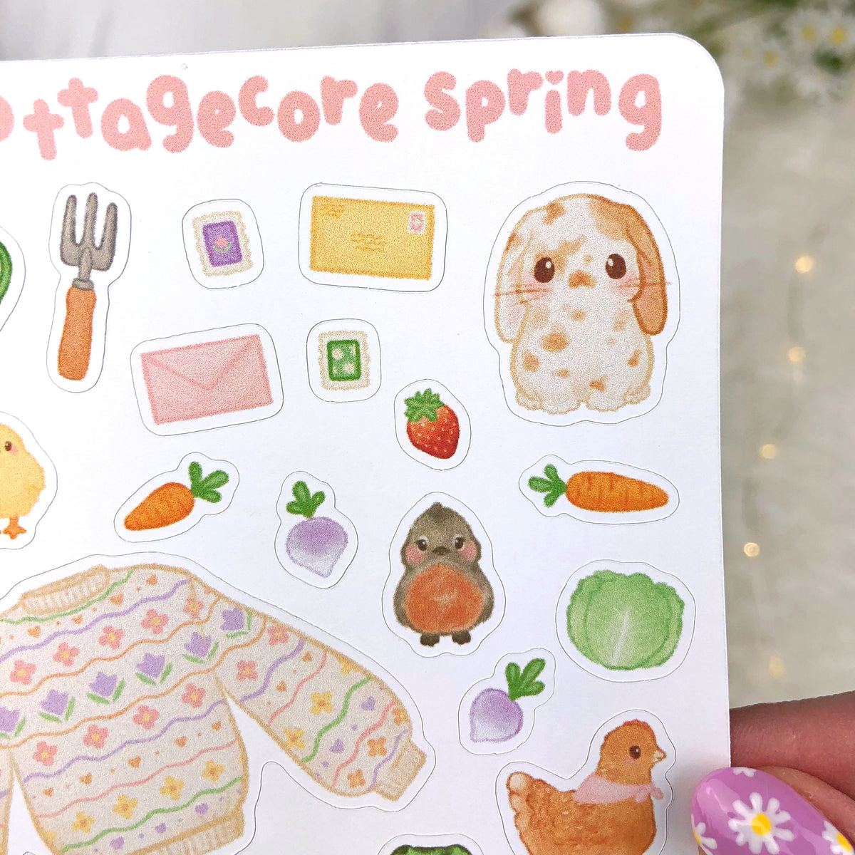 Spring Cottagecore Sticker Sheet (Hand Drawn Doodle Collection) - Country  Garden Spring Stickers - Cottage Core Aesthetic Planner Decor