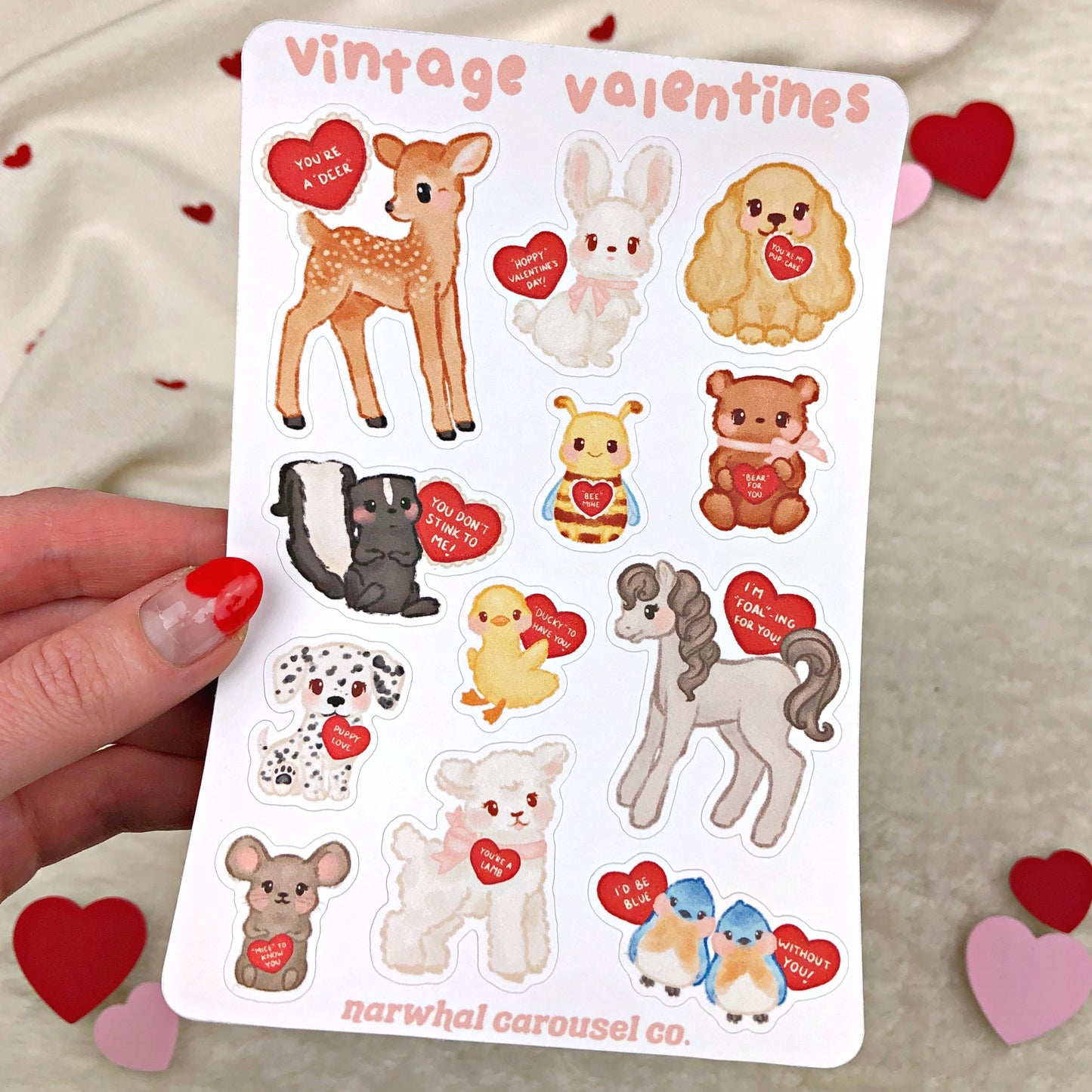 Vintage Valentines Sticker Sheet