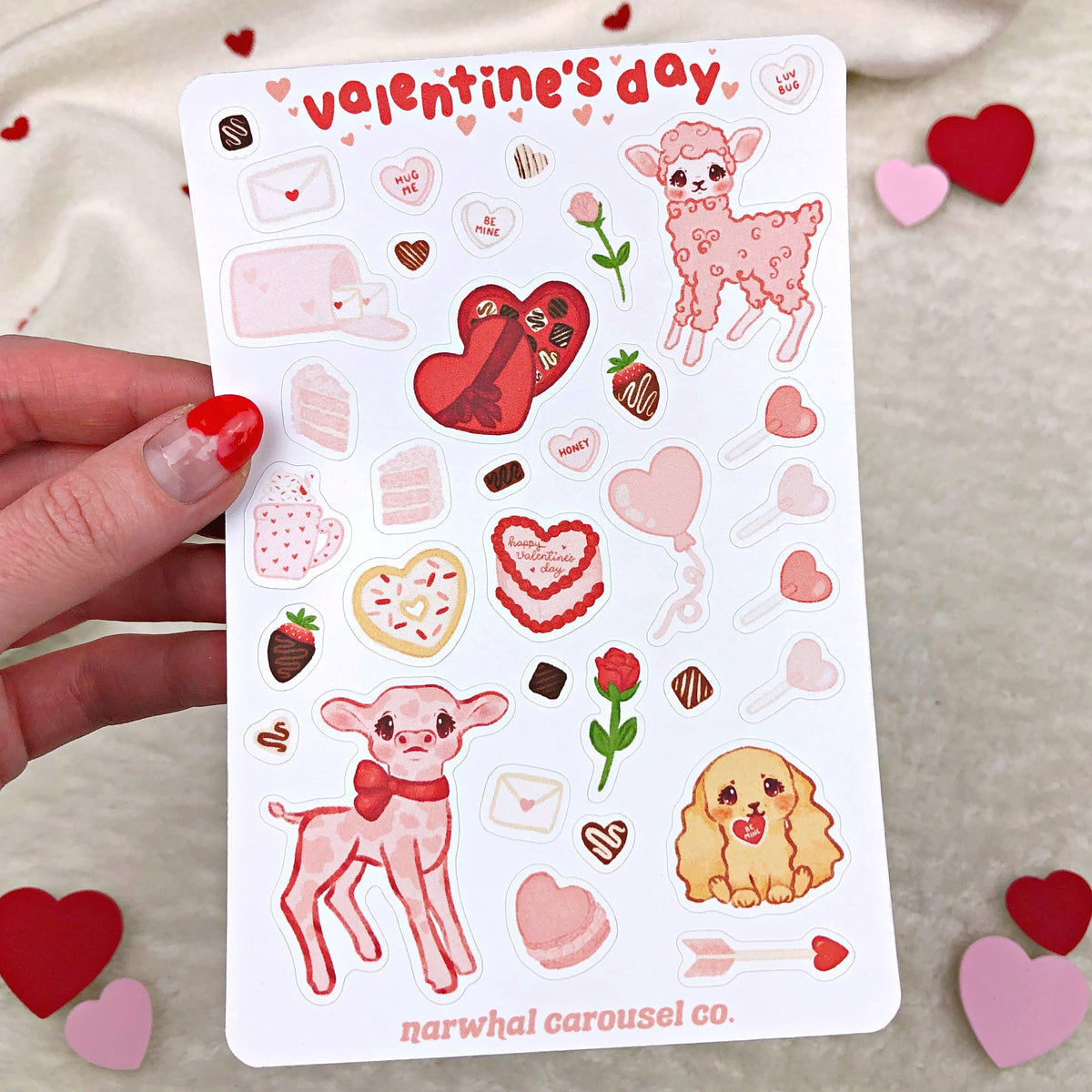 Valentine's Day Sticker Sheet – Narwhal Carousel Co.