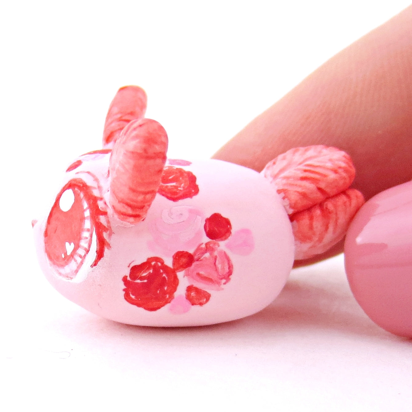 Valentine Roses Sea Bunny Figurine - Polymer Clay Valentine Animals