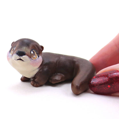 Eurasian Otter Figurine - Polymer Clay Continents Collection