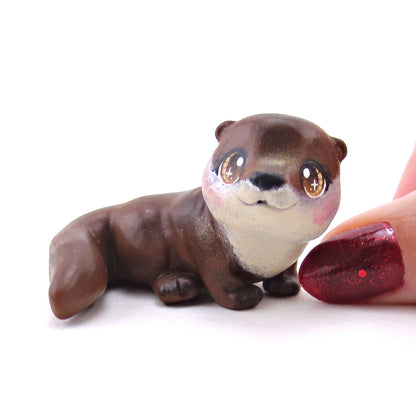 Eurasian Otter Figurine - Polymer Clay Continents Collection