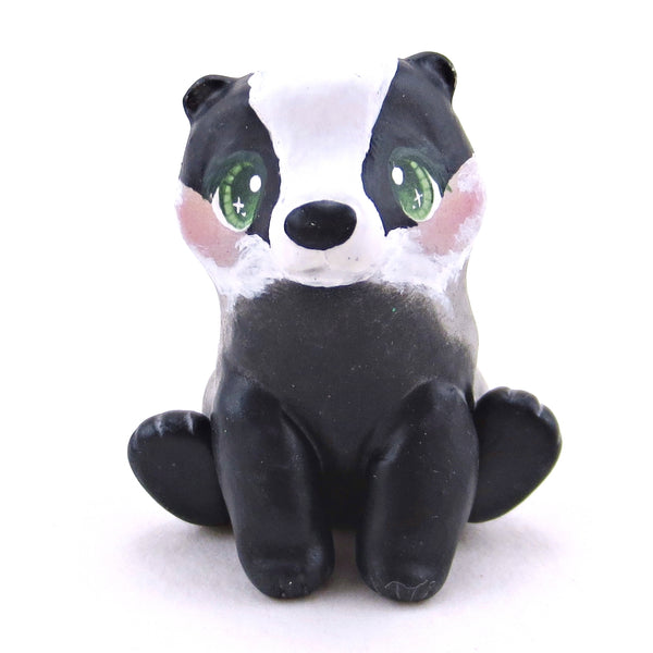 Green-Eyed European Badger Figurine - Polymer Clay Continents Collection