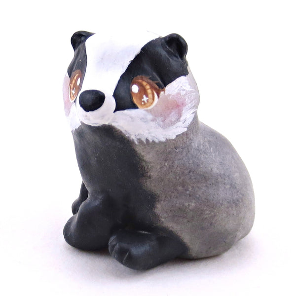 Brown-Eyed European Badger Figurine - Polymer Clay Continents Collection