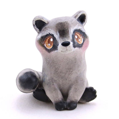 Brown-Eyed Raccoon Figurine - Polymer Clay Continents Collection