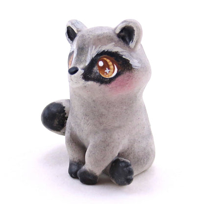 Brown-Eyed Raccoon Figurine - Polymer Clay Continents Collection