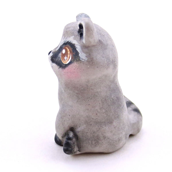 Brown-Eyed Raccoon Figurine - Polymer Clay Continents Collection