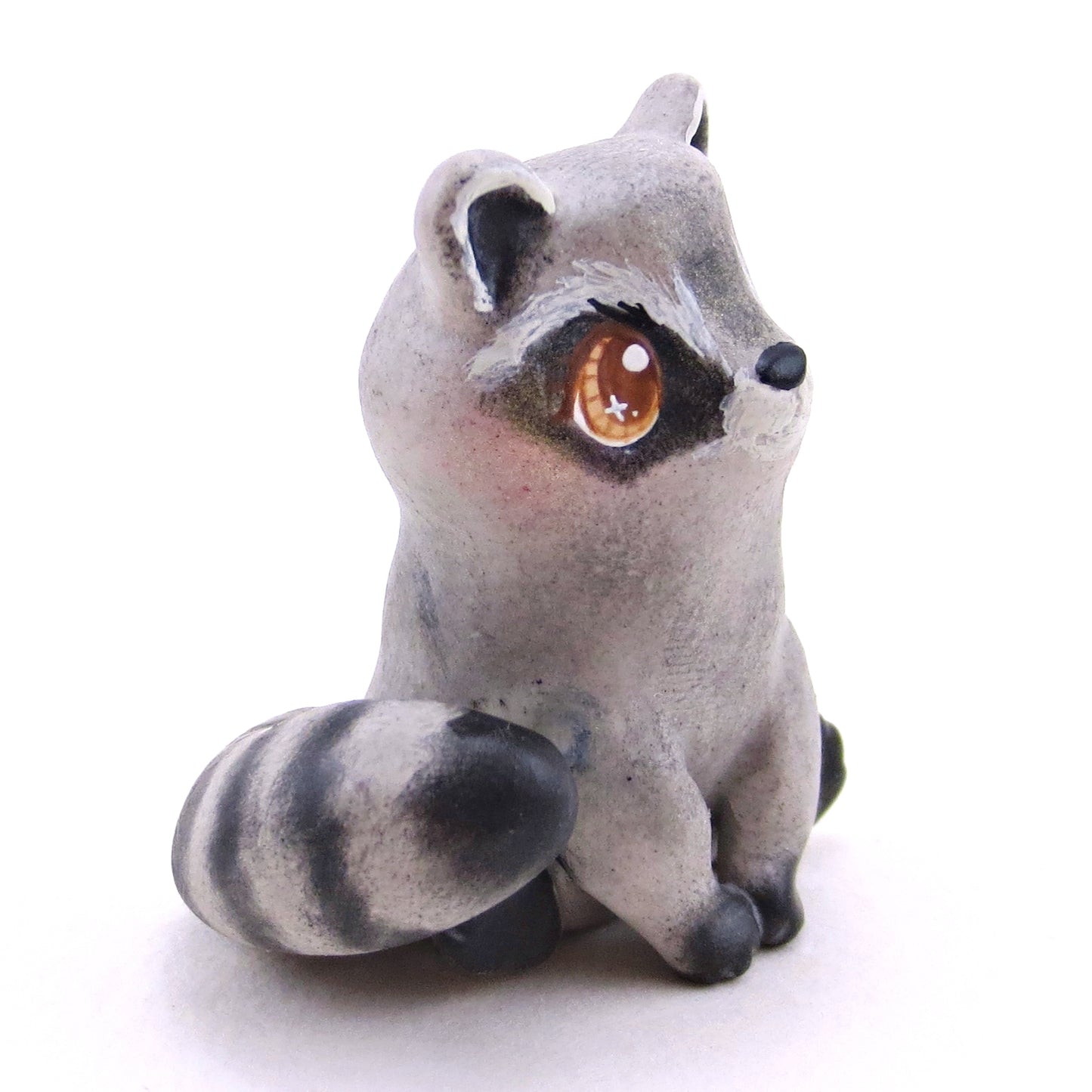 Brown-Eyed Raccoon Figurine - Polymer Clay Continents Collection