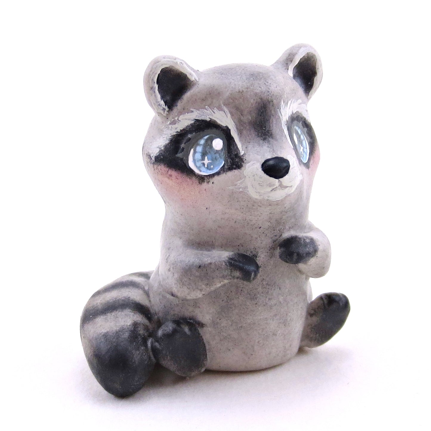 Blue-Eyed Raccoon Figurine - Polymer Clay Continents Collection