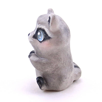 Blue-Eyed Raccoon Figurine - Polymer Clay Continents Collection