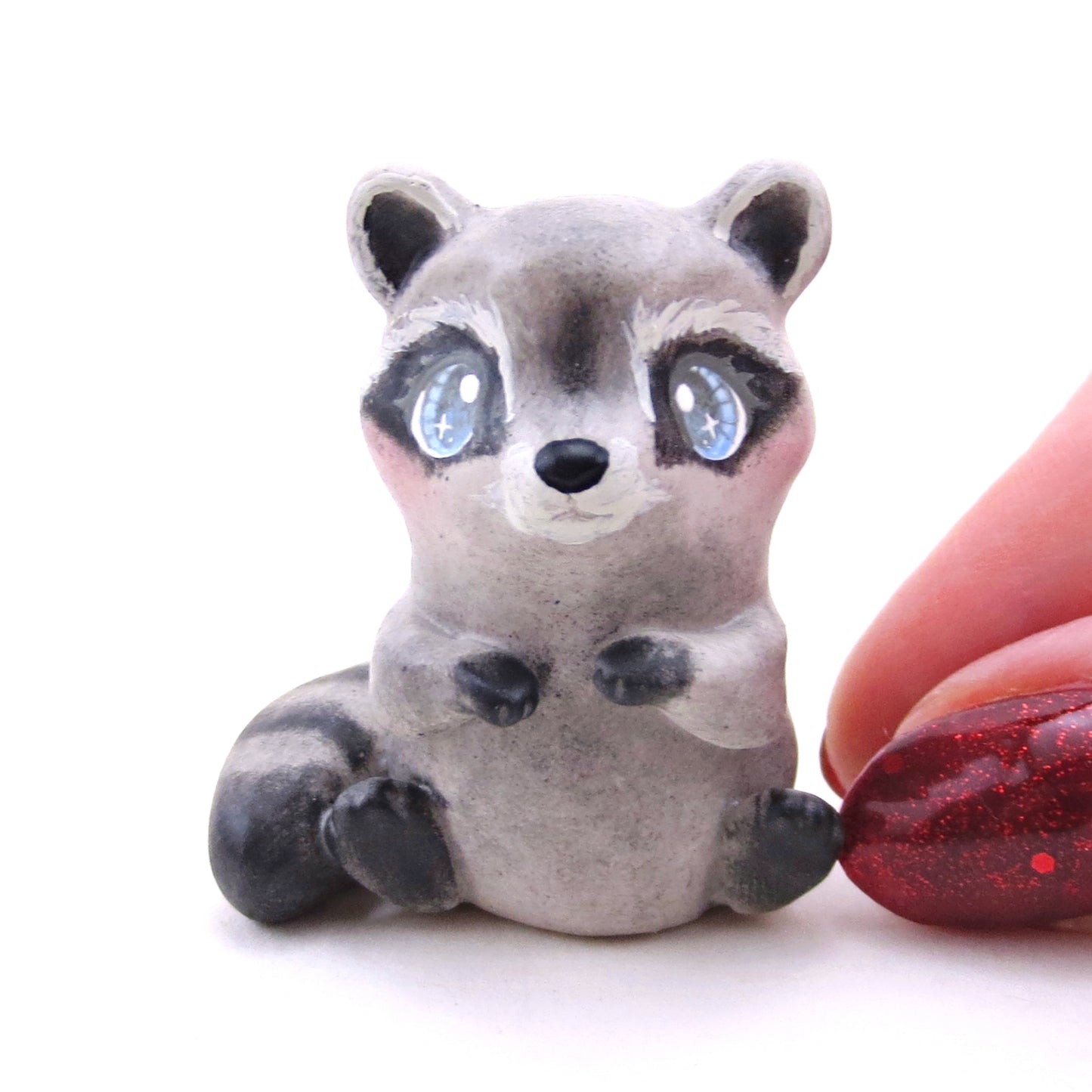 Blue-Eyed Raccoon Figurine - Polymer Clay Continents Collection