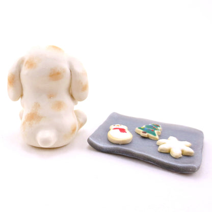 Baker Bunny with Christmas Cookies Figurine - Polymer Clay Christmas Collection