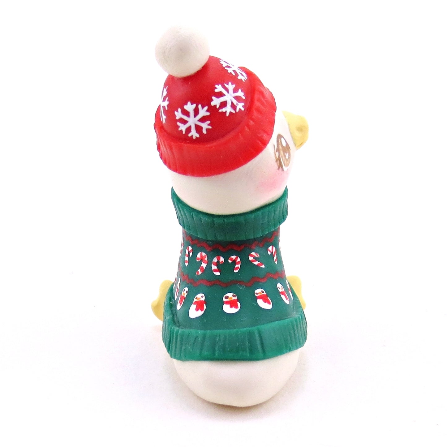 Christmas Sweater Goose Figurine - Polymer Clay Christmas Collection