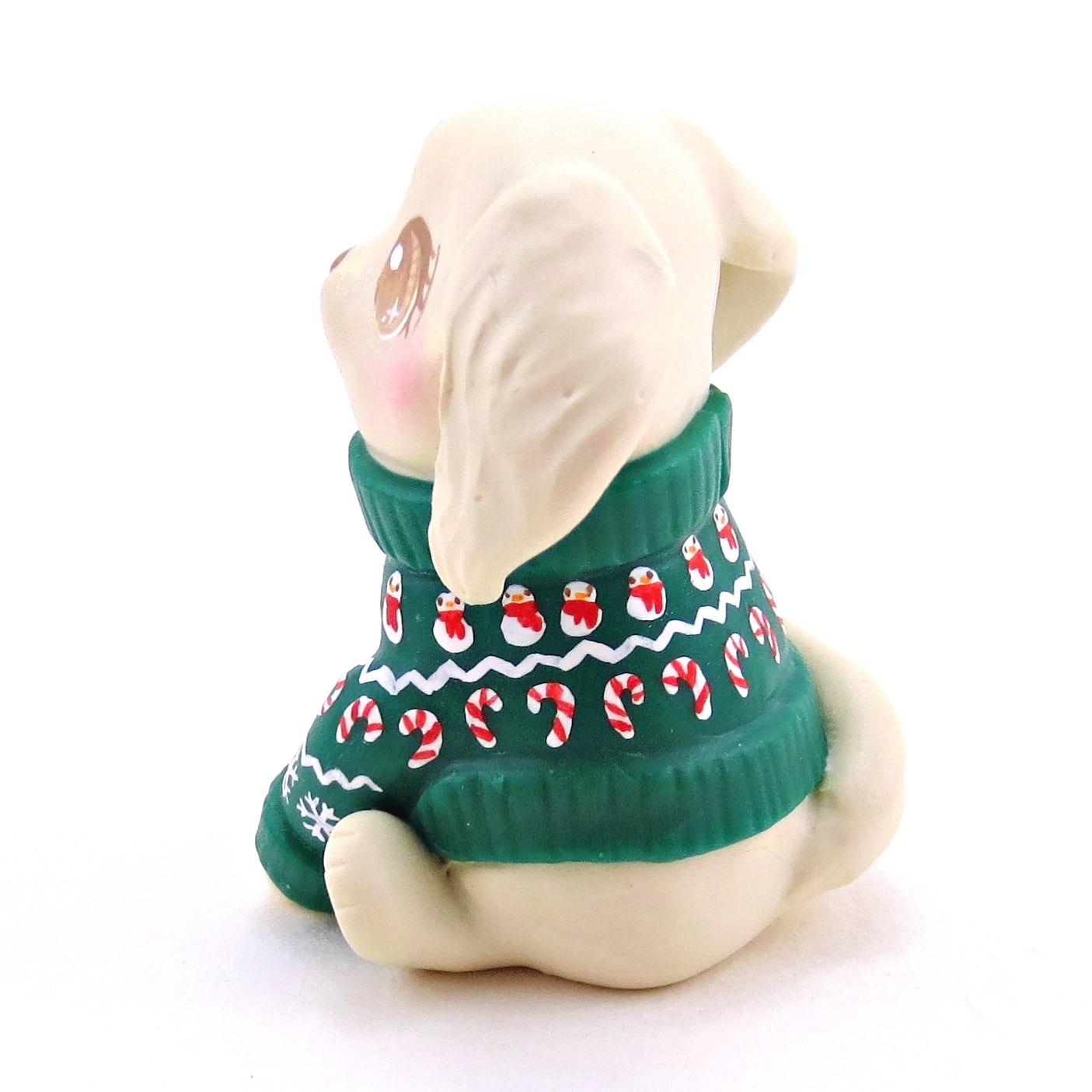 Christmas Sweater Cream Golden Retriever Puppy Dog Figurine - Polymer Clay Christmas Collection