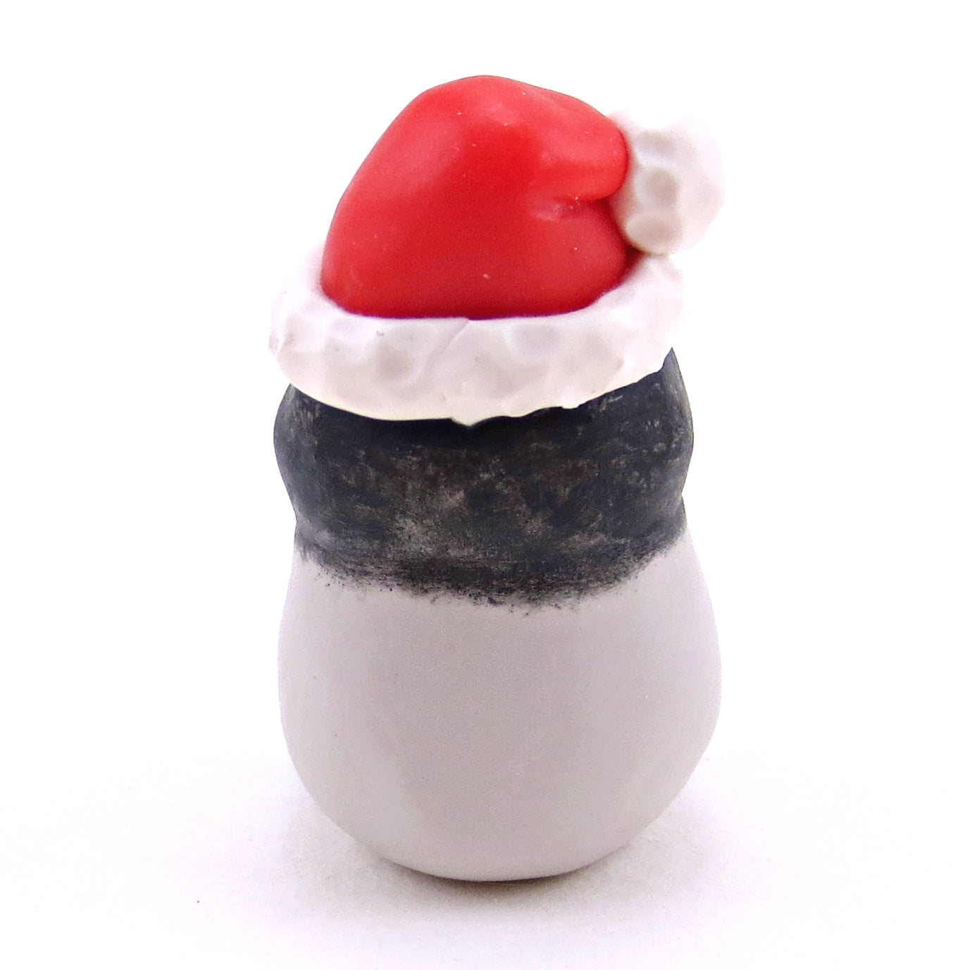 Santa Hat Penguin Figurine - Polymer Clay Christmas Collection