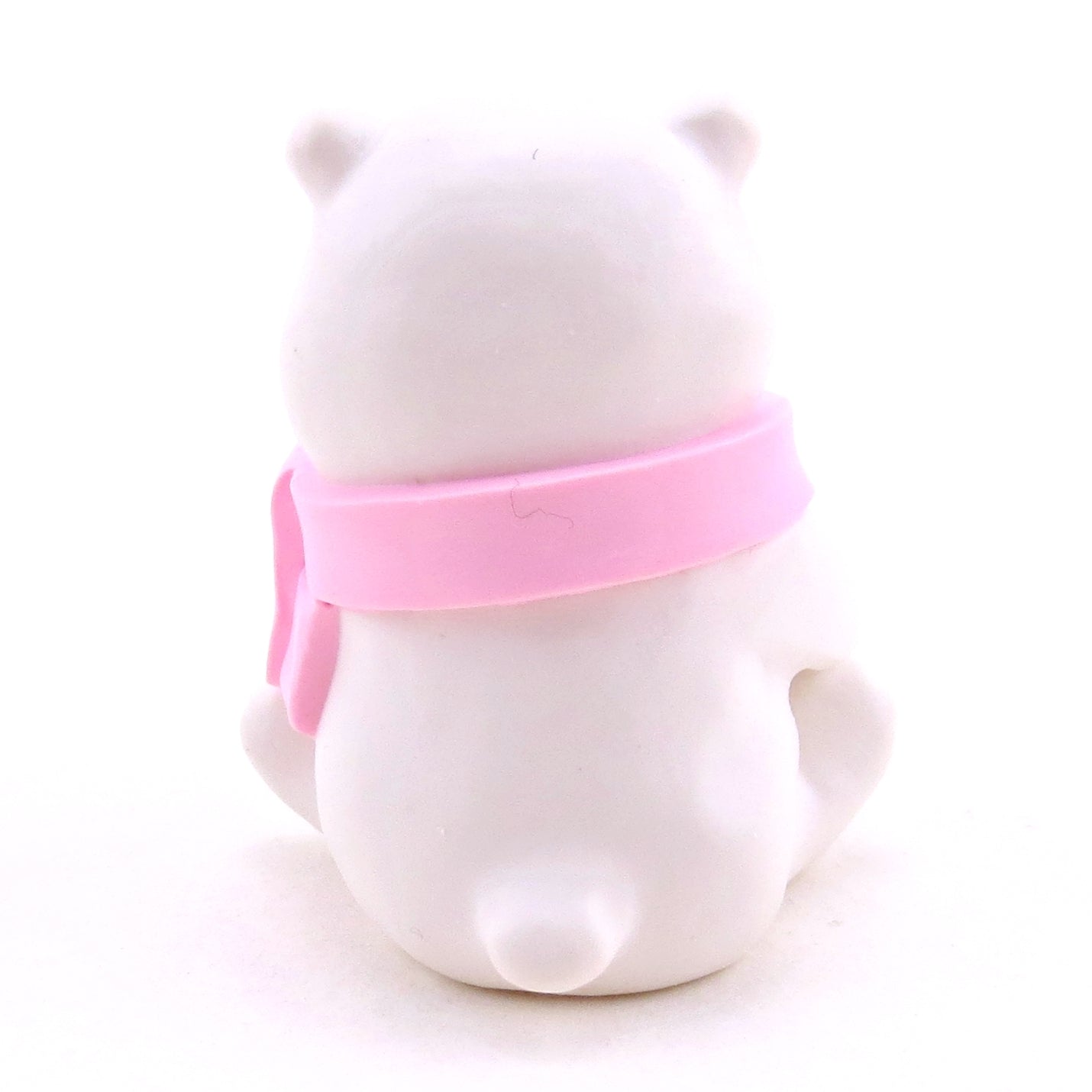 Polar Bear with a Pink Gingerbread House Hot Cocoa Mug Figurine - Polymer Clay Christmas Collection