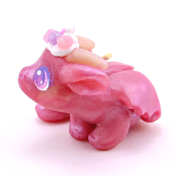 Sugar Plum Baby Dragon Figurine - Polymer Clay Christmas Collection