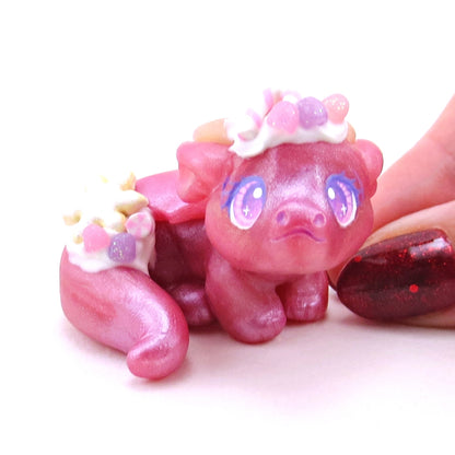 Sugar Plum Baby Dragon Figurine - Polymer Clay Christmas Collection