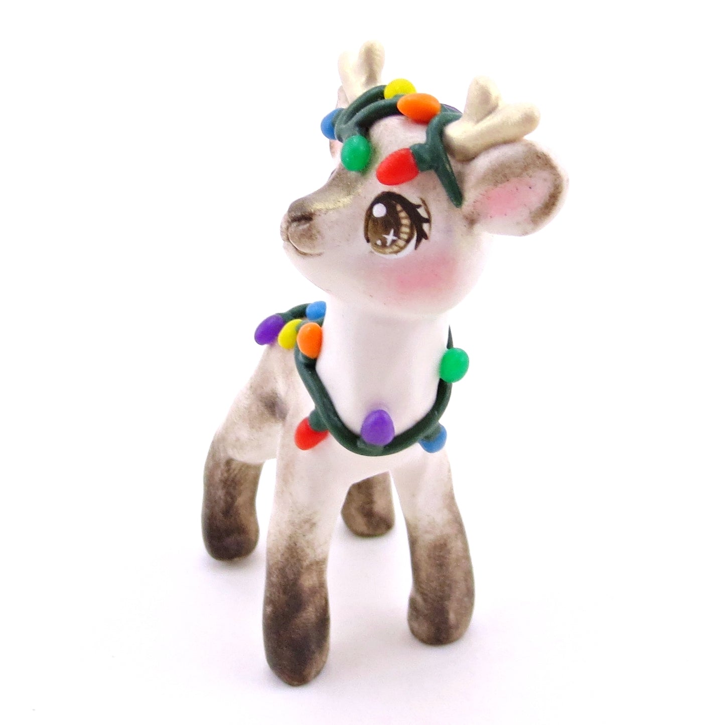 Prancer the Baby Reindeer Figurine - Polymer Clay Christmas Collection