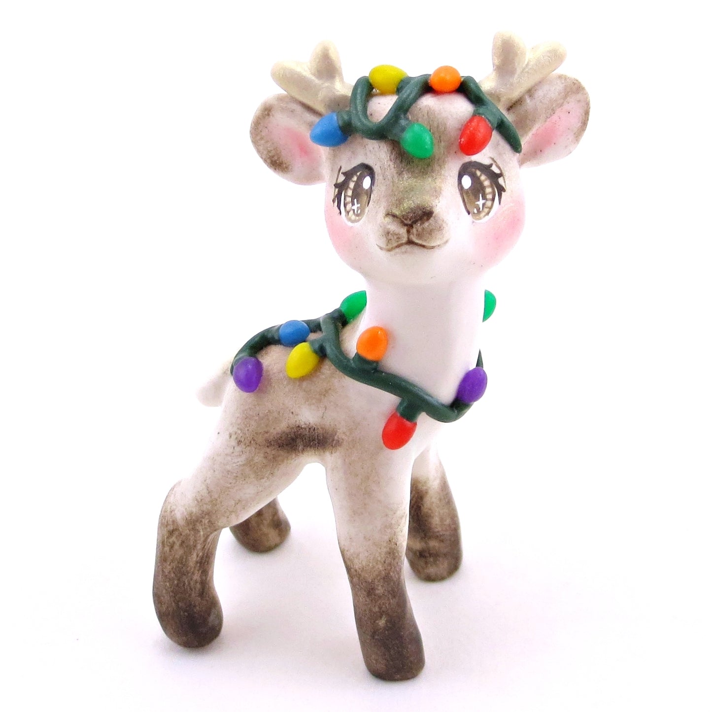 Prancer the Baby Reindeer Figurine - Polymer Clay Christmas Collection