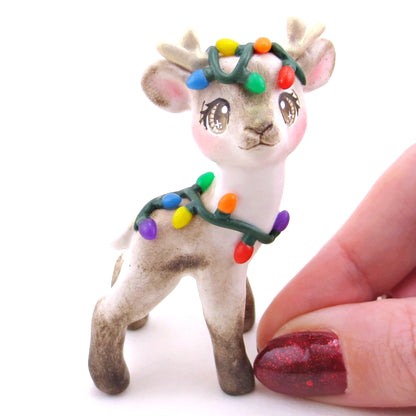 Prancer the Baby Reindeer Figurine - Polymer Clay Christmas Collection