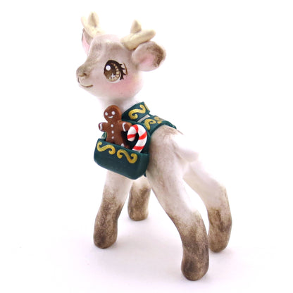 Blitzen the Baby Reindeer Figurine - Polymer Clay Christmas Collection