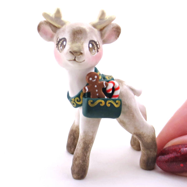 Blitzen the Baby Reindeer Figurine - Polymer Clay Christmas Collection