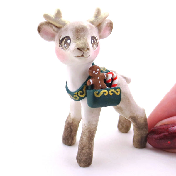 Blitzen the Baby Reindeer Figurine - Polymer Clay Christmas Collection