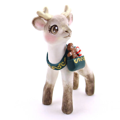 Blitzen the Baby Reindeer Figurine - Polymer Clay Christmas Collection