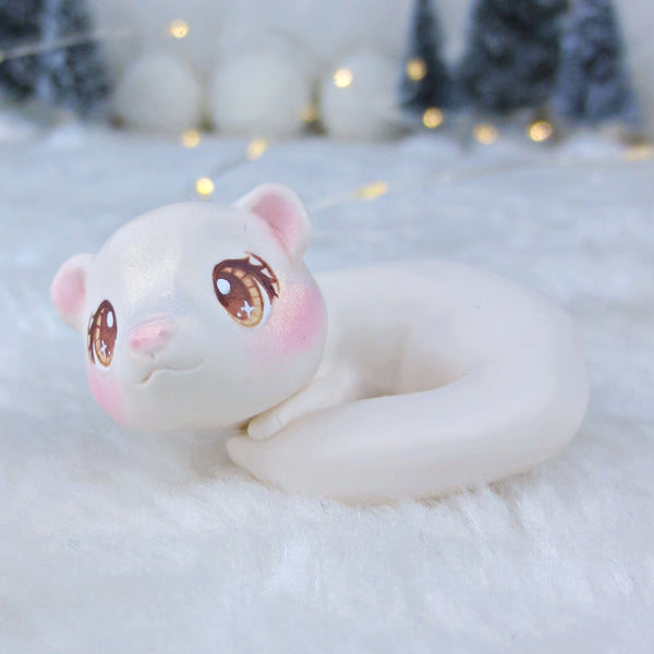 Cream Ferret Figurine - Polymer Clay Continents Collection