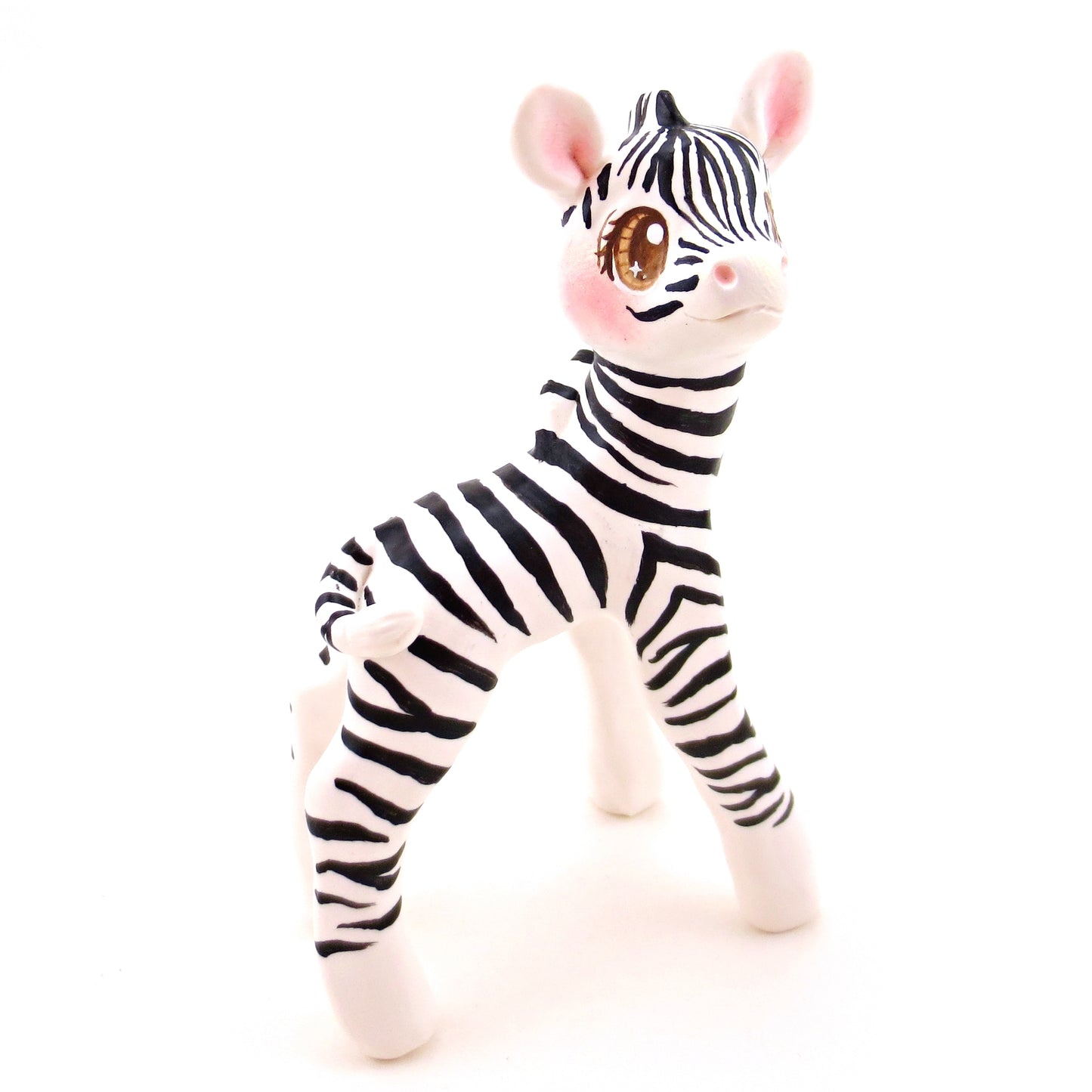 Zebra Figurine - Polymer Clay Animals Continents Collection