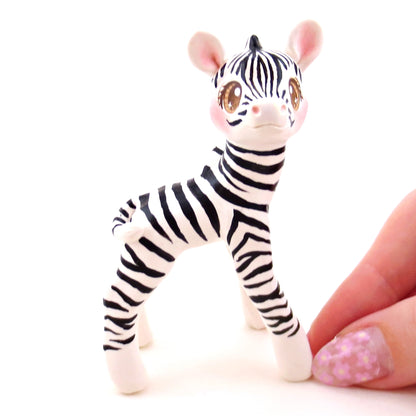 Zebra Figurine - Polymer Clay Animals Continents Collection