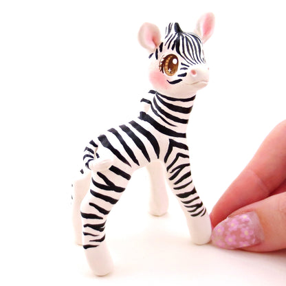 Zebra Figurine - Polymer Clay Animals Continents Collection