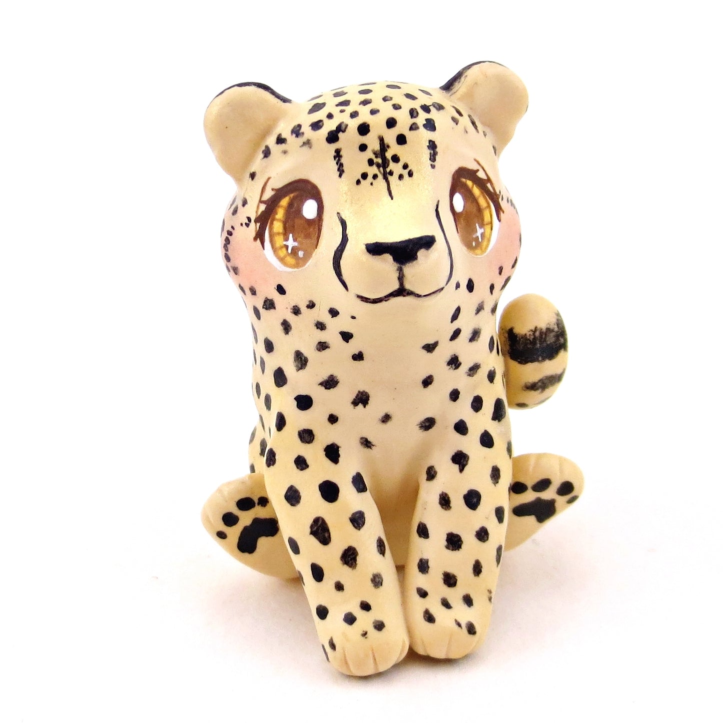 Cheetah Figurine - Polymer Clay Animals Continents Collection