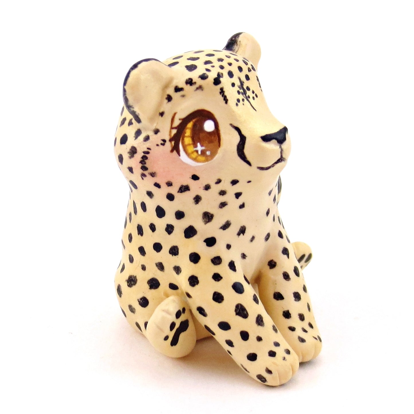 Cheetah Figurine - Polymer Clay Animals Continents Collection