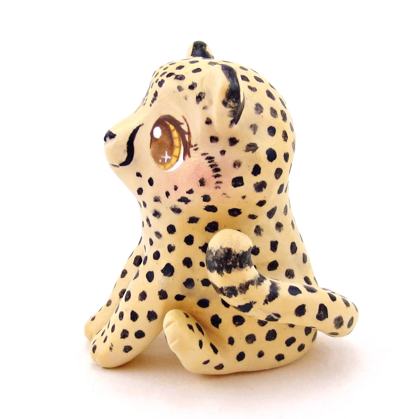 Cheetah Figurine - Polymer Clay Animals Continents Collection