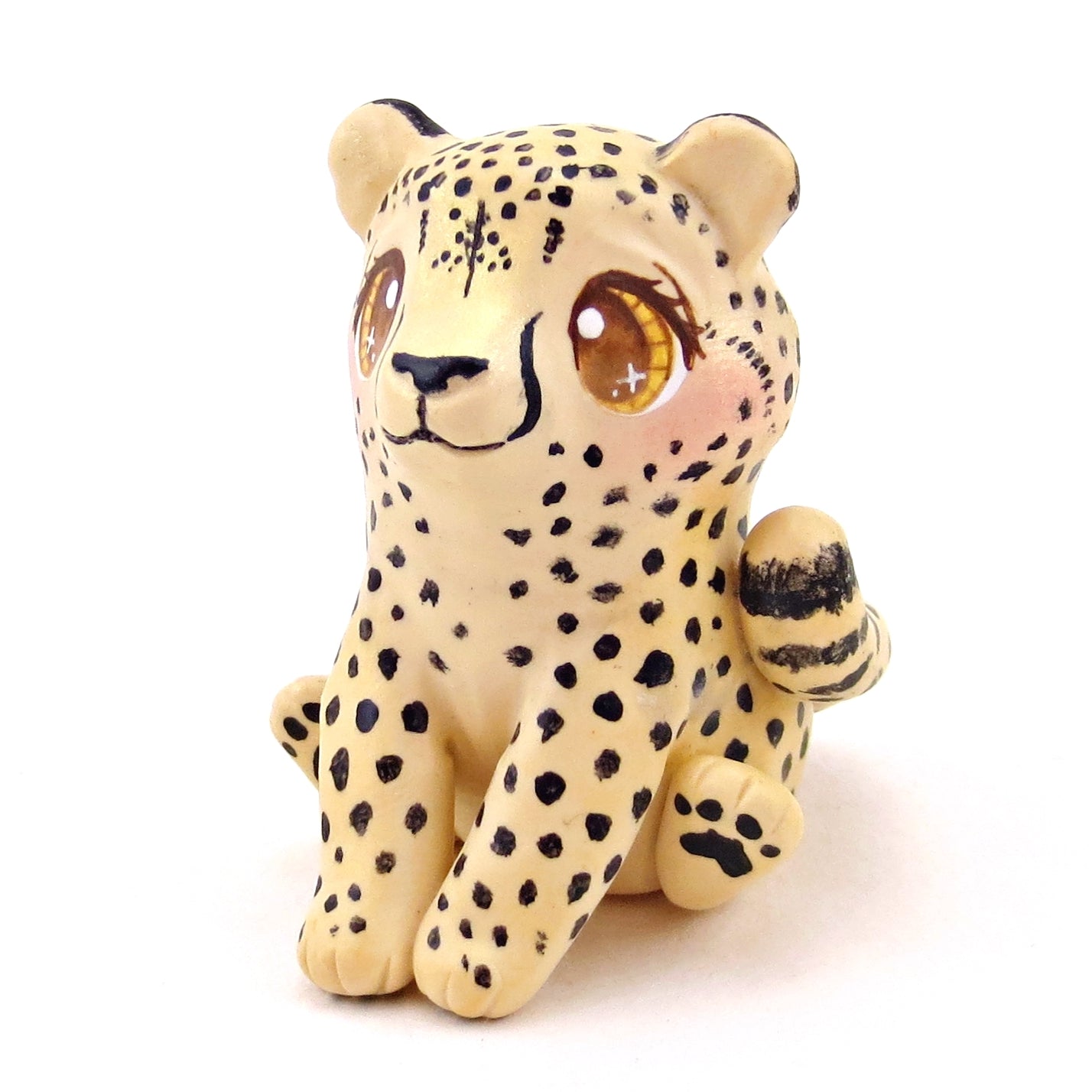 Cheetah Figurine - Polymer Clay Animals Continents Collection