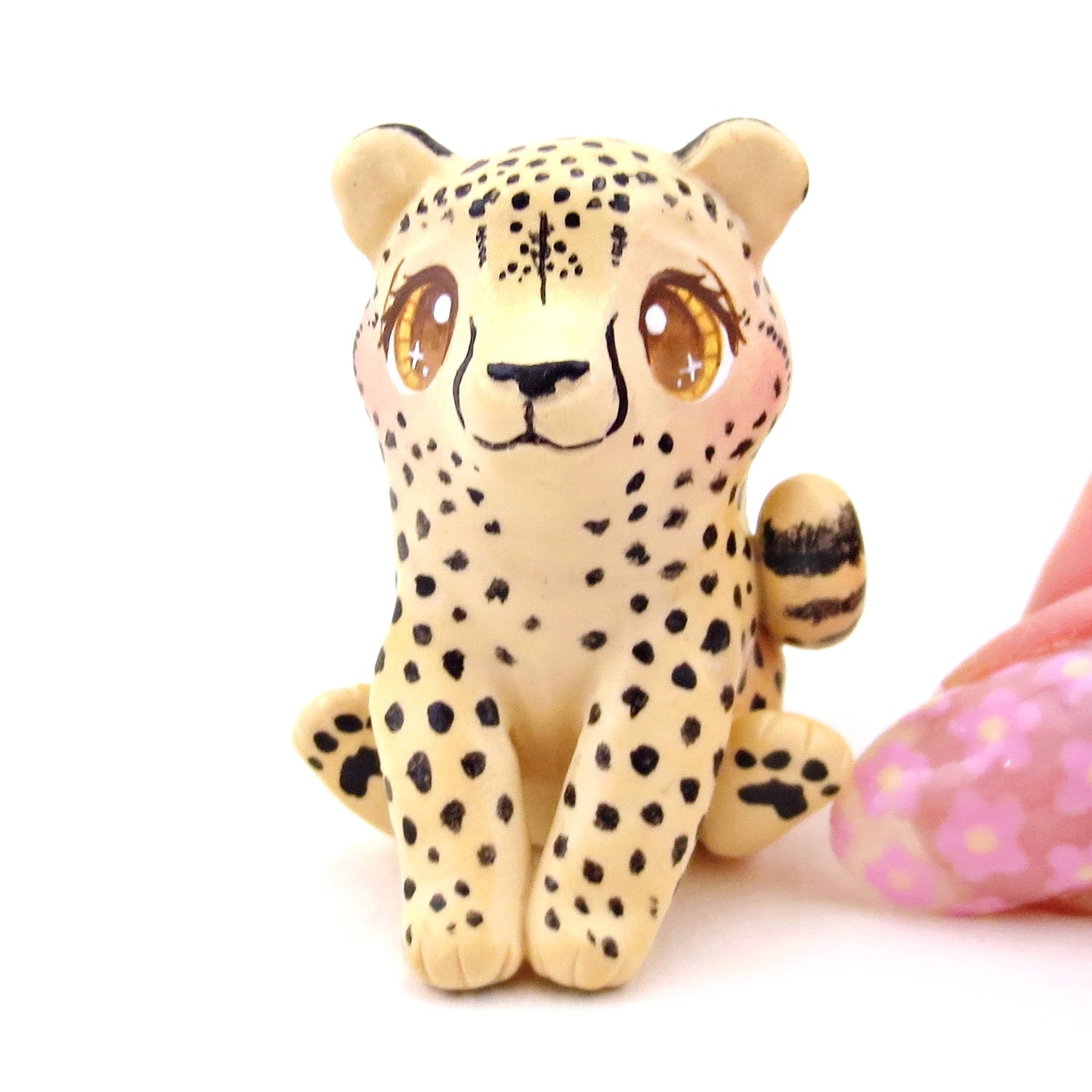 Cheetah Figurine - Polymer Clay Animals Continents Collection