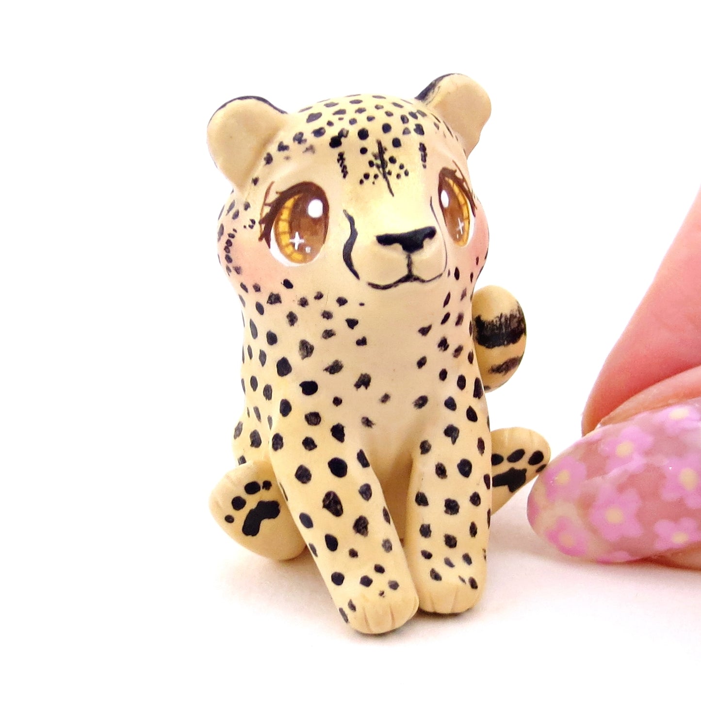 Cheetah Figurine - Polymer Clay Animals Continents Collection