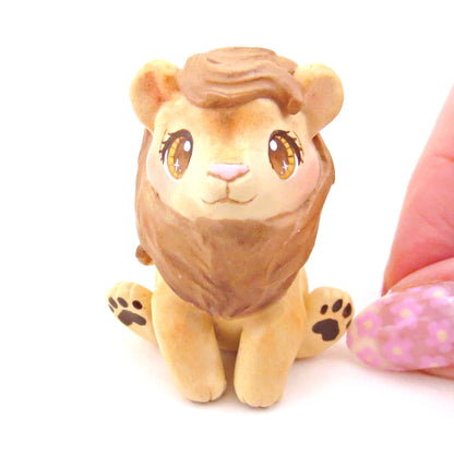 Lion Figurine - Polymer Clay Animals Continents Collection